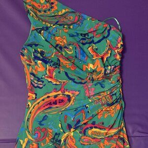 Women's Ralph Lauren Green One Shoulder Dress